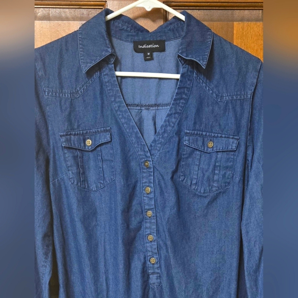 Indication Denim Shirt Dress, M (PTP=19") - Picture 3 of 6